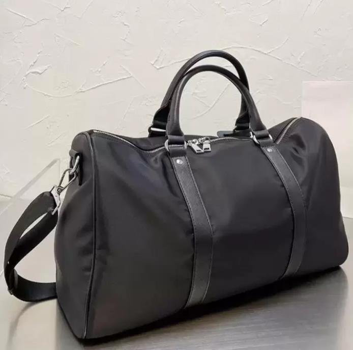 Fashion Duffle Bag High Quality Men Triple Black Nylon Travel Bags Mens Handle Lage Gentleman Business Tote With Shoulder Strap 45Cm