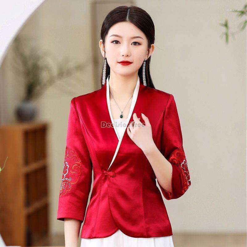 Ethnic Clothing 2022 Chinese Style Traditional Top Cheongsam Blouse Women Tang Suits Shirt Elegant Oriental Vintage Suit Coat A612
Ethnic Clothing 2022 Chinese Style Traditional Top Cheongsam Blouse Women Tang Suits Shirt Elegant Oriental Vintage Suit Coat A612