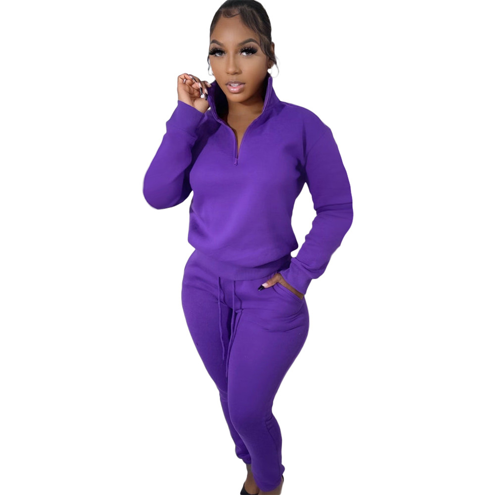 Wholesale Fall Winter Fleece Tracksuits Women Clothes Pullover Hoodie And Pants Two Piece Set Matching Sweatsuits Casual Sports Outfits Outdoor Jogger