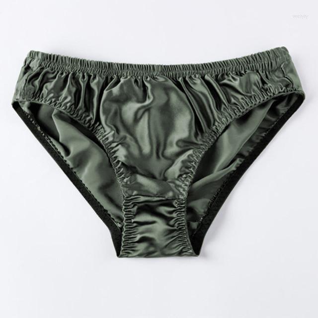 Underpants Silk Panties Man Smooth Underwear Comfortable Satin Soft Briefs Breathable Solid Lingerie Knicker