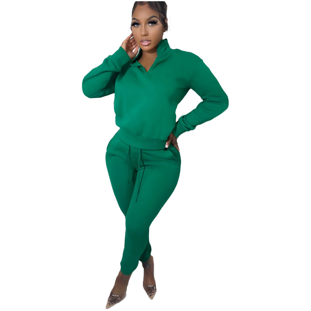 Wholesale Fall Winter Fleece Tracksuits Women Clothes Pullover Hoodie And Pants Two Piece Set Matching Sweatsuits Casual Sports Outfits Outdoor Jogger