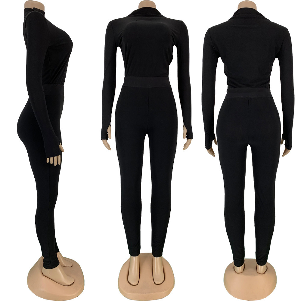 Fall Winter Tracksuits Two Piece Set Women Plus size 2XL Outfits Long Sleeve Pullover Top and Pants Matching Sets Solid Sports Suit Casual Sportswear 