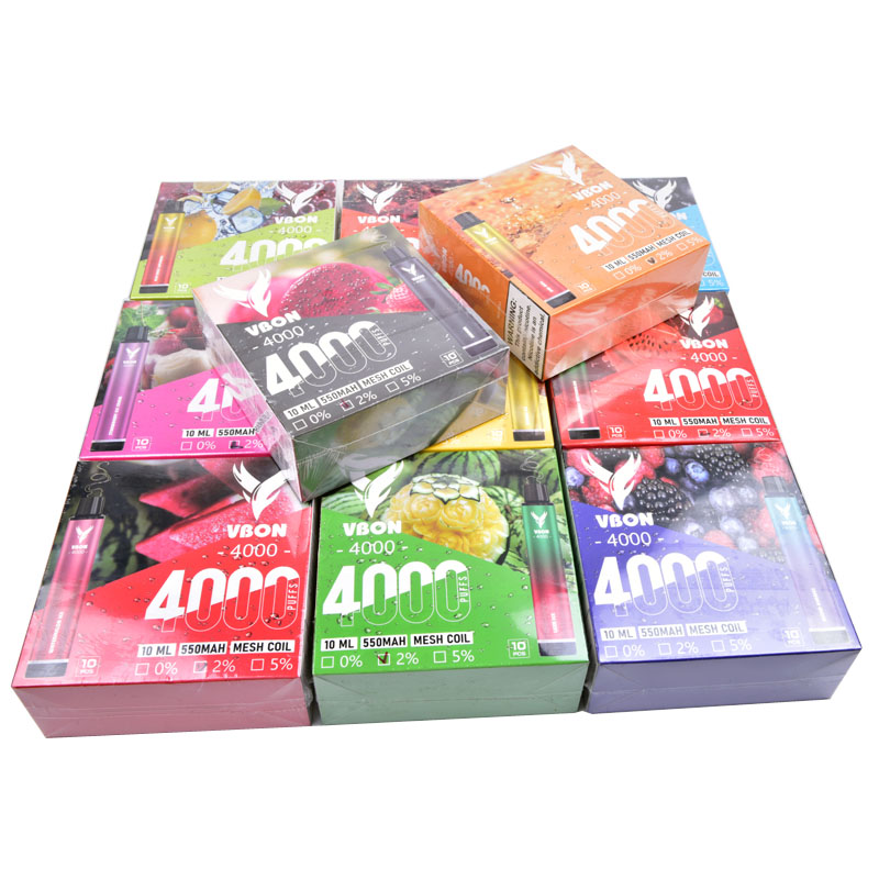 Disposable Vape VBON 4000 Hits 0% 2% Puff 4000 Rechargeable Sigarette E Cigarette Pods Device kits 550mah battery pre-filled 10ml vaporizer vaper
Disposable Vape VBON 4000 Hits 0% 2% Puff 4000 Rechargeable Sigarette E Cigarette Pods Device kits 550mah battery pre-filled 10ml vaporizer vaper