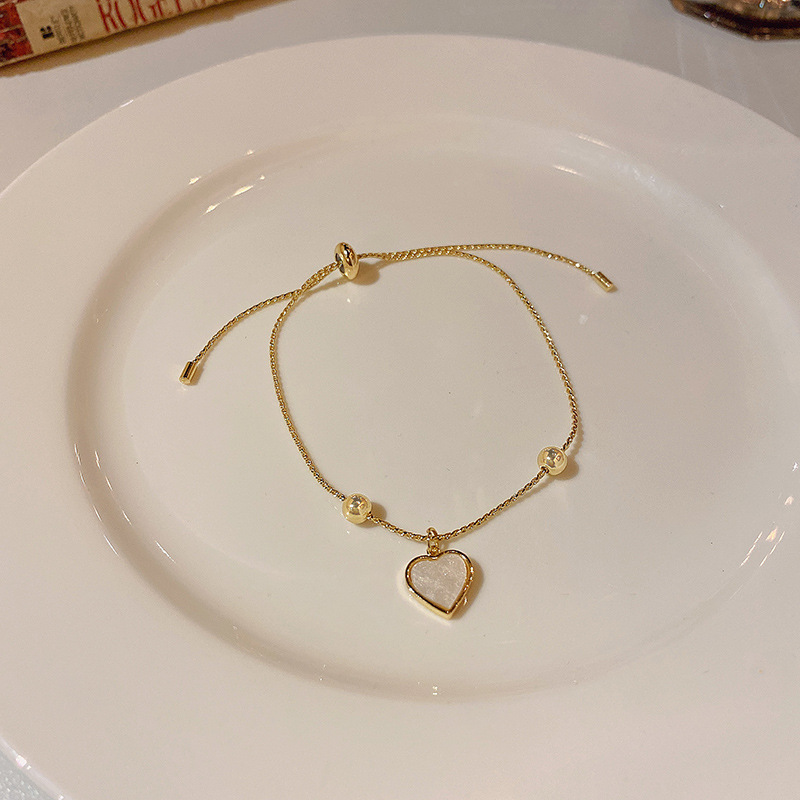 Love Pendant Bracelets Adjustable Chain Length Style In white Simple Holiday Valentine's Day Gifts
Love Pendant Bracelets Adjustable Chain Length Style In white Simple Holiday Valentine's Day Gifts