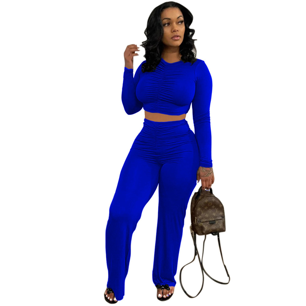 Wholesale Fall Winter Tracksuits Women Clothes Pullover Sweatshirt Wide Leg Pants Two Piece Sets Matching Sweatsuits Casual Outfits Outdoor Jogger Sui