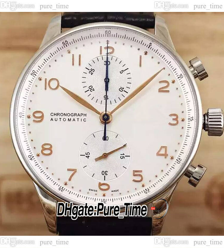 40.9mm Portugieser 371445 Chronograph Quartz Mens Watch White Dial Champagne Number Markers Steel Case Leather Strap New Watches PureTime PTIW B002B1, B002a (2)
40.9mm Portugieser 371445 Chronograph Quartz Mens Watch White Dial Champagne Number Markers Steel Case Leather Strap New Watches PureTime PTIW B002B1, B002a (2)