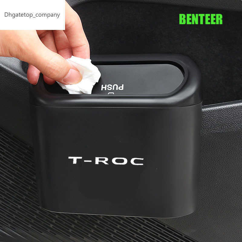 Plastic Car Storage Box Trash Can For TROC T-ROC Auto Accessories