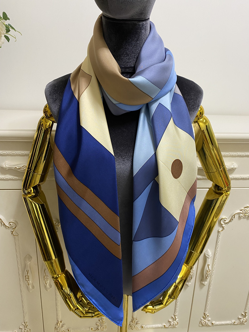 women's square scarf scarves shawl 100% twill silk material blue color print pattern size 130cm - 130cm
women's square scarf scarves shawl 100% twill silk material blue color print pattern size 130cm - 130cm
