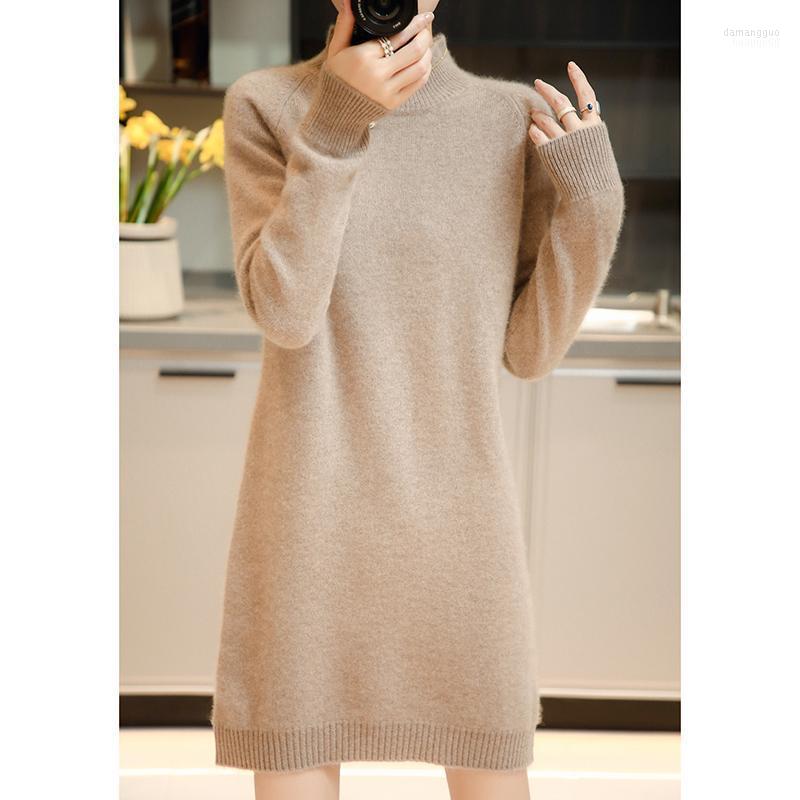 Women' Sweaters Women' Autumn And Winter Pure Wool Skirt Pullover Mid-Length Half High Neck Loose Thick Warm Knitted Sweater Pack Hip, Black
Women' Sweaters Women' Autumn And Winter Pure Wool Skirt Pullover Mid-Length Half High Neck Loose Thick Warm Knitted Sweater Pack Hip, Black