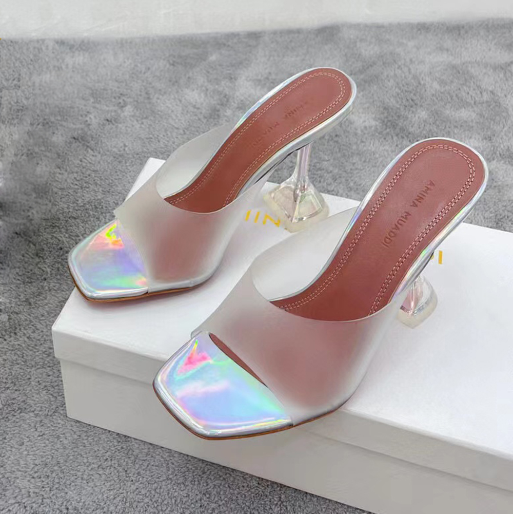 Amina Muaddi Gilda PVC Crystal heel Slippers mules shoes 95mm Square toe high heels open toes slip-on slides summer sandals for women luxury designer shoes, Red
Amina Muaddi Gilda PVC Crystal heel Slippers mules shoes 95mm Square toe high heels open toes slip-on slides summer sandals for women luxury designer shoes, Red