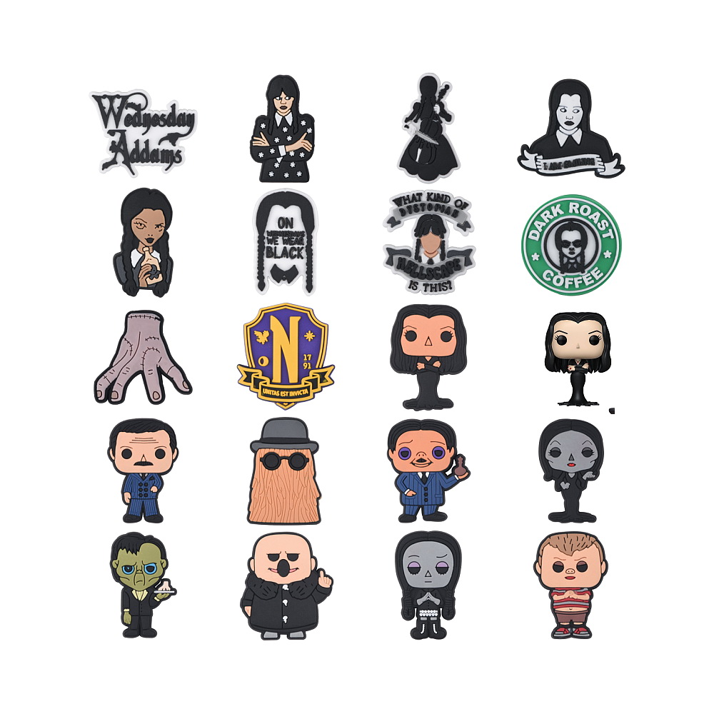 2022 bad bunny set custom rubber shoe croc Mexico Wednesday addams family charms for shoe decoration Christmas gift accessory
2022 bad bunny set custom rubber shoe croc Mexico Wednesday addams family charms for shoe decoration Christmas gift accessory