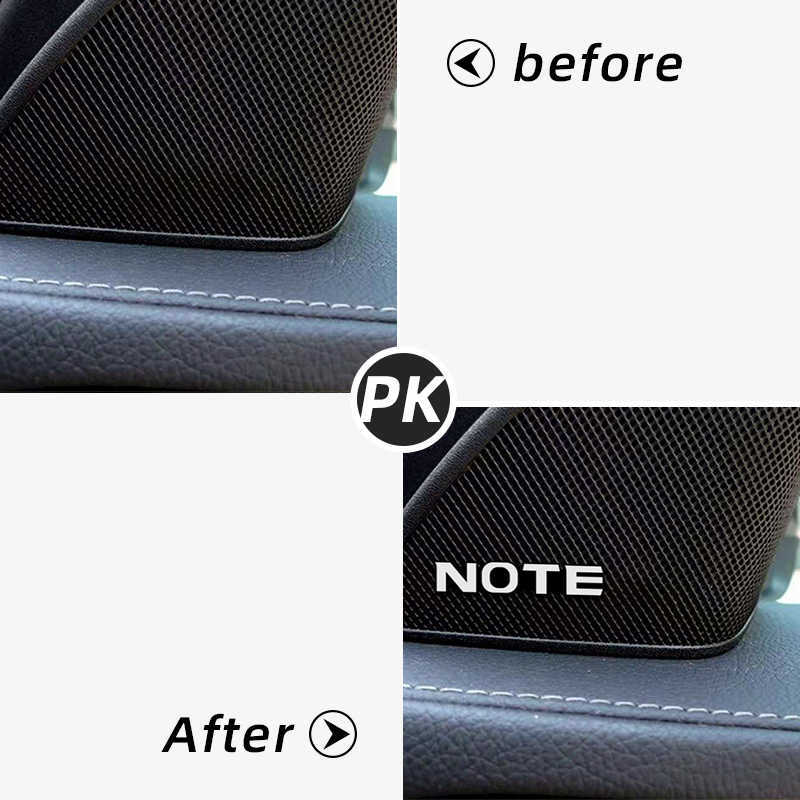 4pcs car audio decorate 3D Aluminum Badge Emblem Sticker For Nissan NOTE E11 E12 Accessories Car Styling