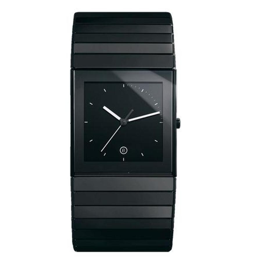 Top ceramic watch for men Male watches quartz movement Auto date RA03181Y, Black