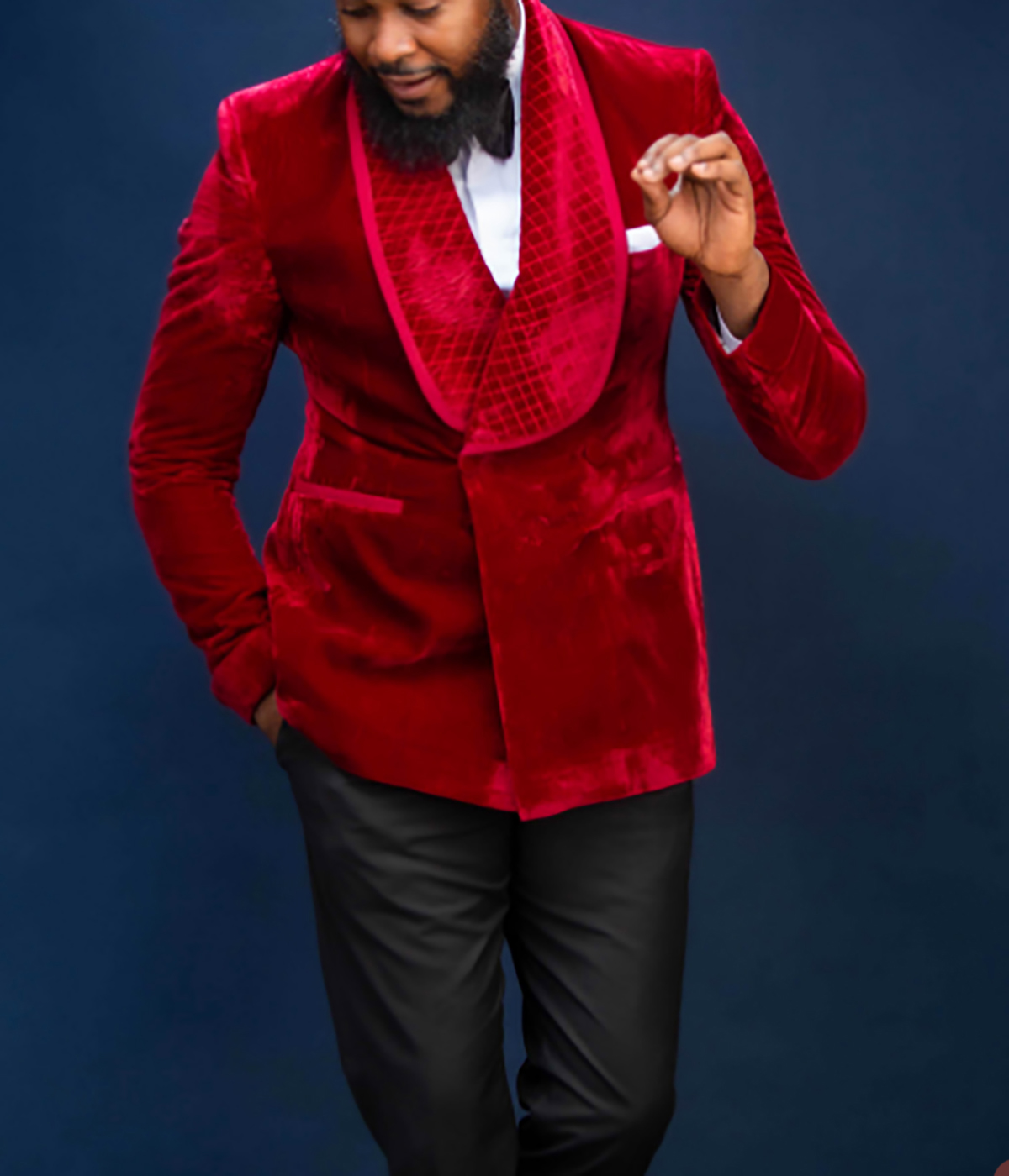 Red Velvet Men Wedding Tuxedos One Piece Shawl Lapel Birthday Party Man Outfits Wedding Sets Double Breasted