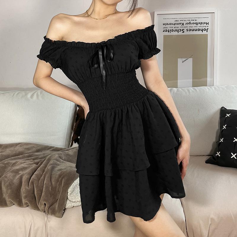 Casual Dresses Women Sexy Sheath Dress Black Backless Pleated Short Sleeve Club Wear Bodycon Solid Mini Vestidos Ladies Summer Clothes