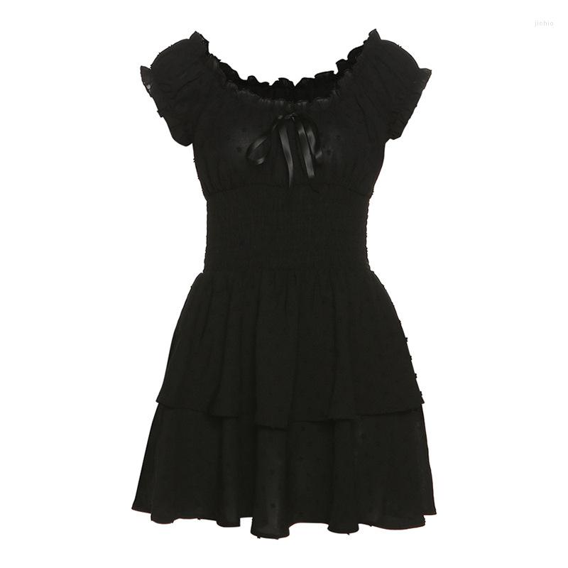 Casual Dresses Women Sexy Sheath Dress Black Backless Pleated Short Sleeve Club Wear Bodycon Solid Mini Vestidos Ladies Summer Clothes