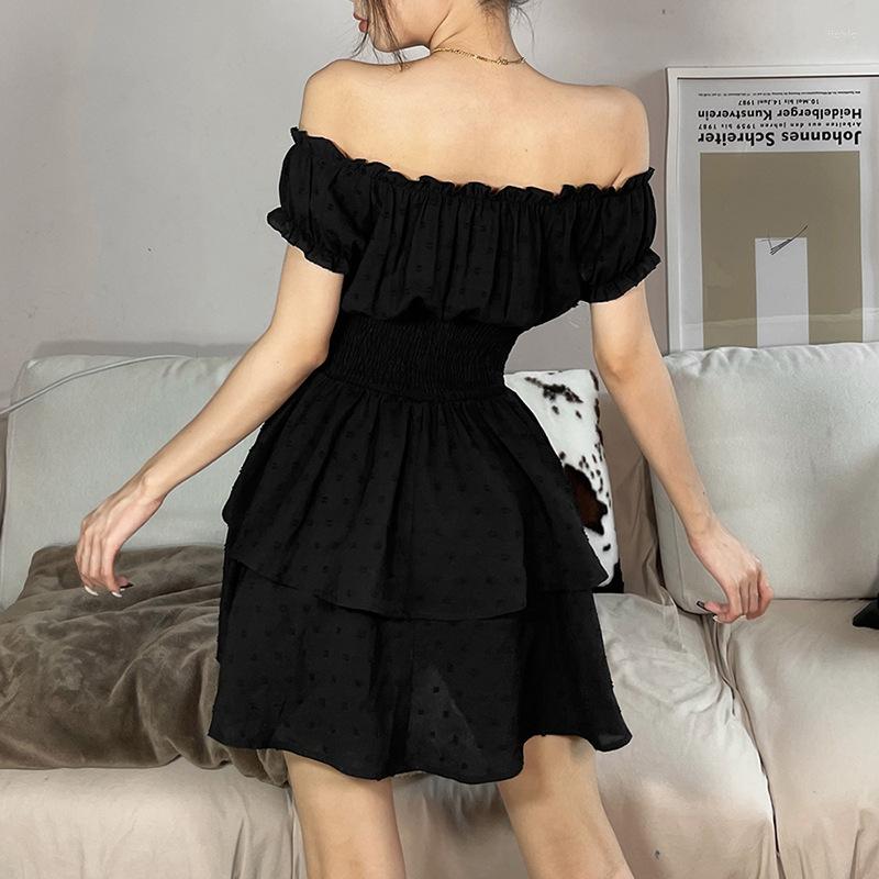 Casual Dresses Women Sexy Sheath Dress Black Backless Pleated Short Sleeve Club Wear Bodycon Solid Mini Vestidos Ladies Summer Clothes