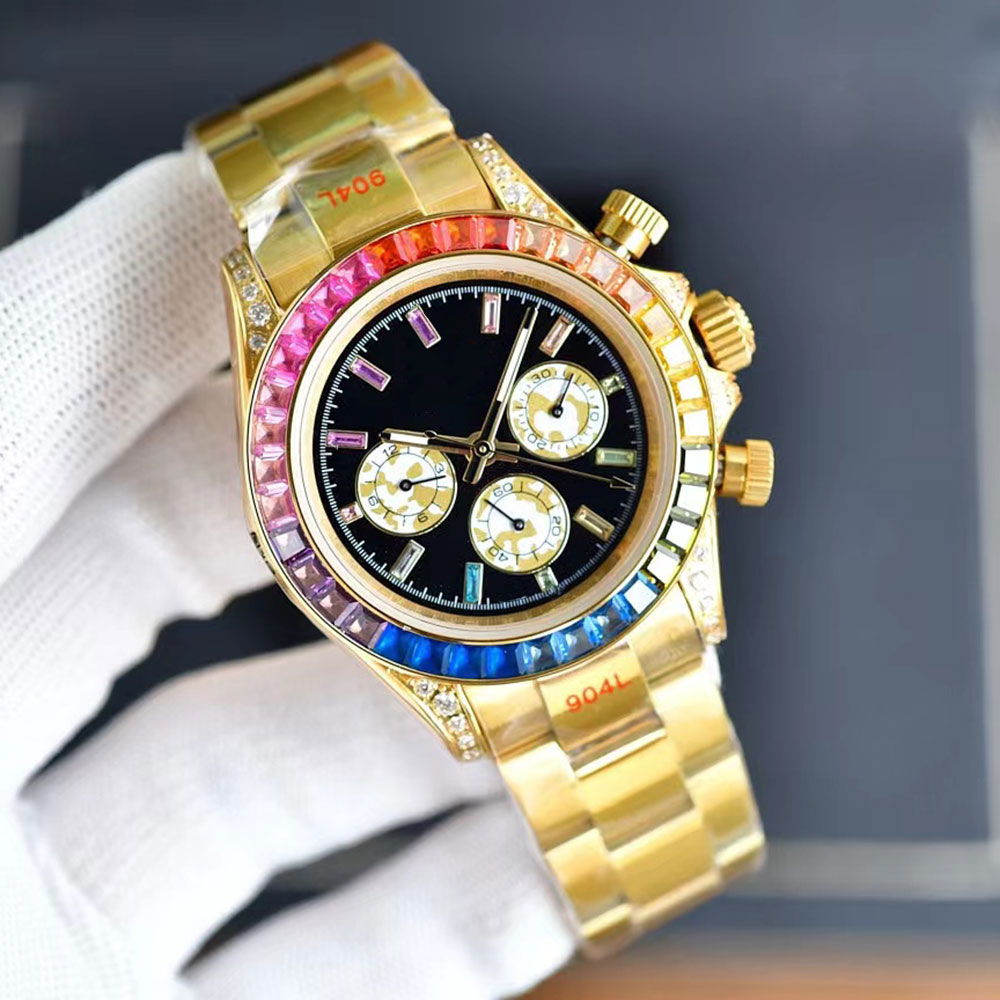 Mens Diamond Watches Rainbow Bezel Automatic Mechanical Watch 40mm Steel Strap Folding Clasp Luxury Gold Wristwatch Gift for Men Life Waterproof Montres de luxe, Color 1
Mens Diamond Watches Rainbow Bezel Automatic Mechanical Watch 40mm Steel Strap Folding Clasp Luxury Gold Wristwatch Gift for Men Life Waterproof Montres de luxe, Color 1
