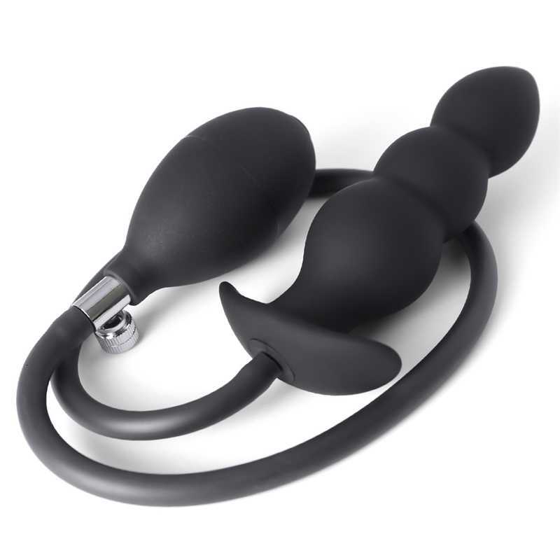 

Sex massager Metal Ball Inflatable Anal Plug Toys For Men Women Huge Anus Ass Butt Dilator Expandable Prostate Massager G Spot Stimulator