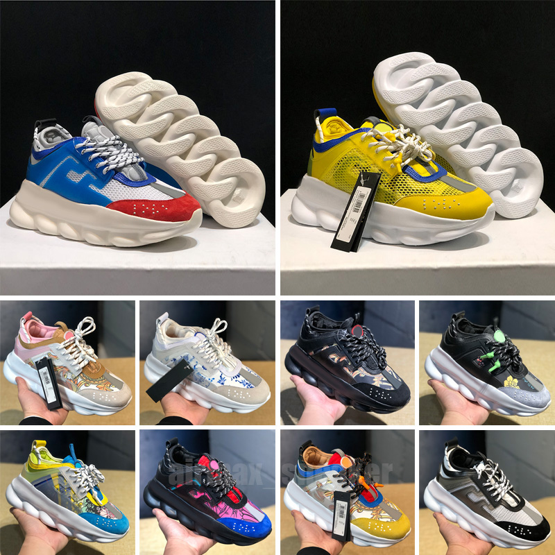Fashion Casual Canvas shoes designers women sneakers mens white greek key platform men woman chainz dress Footwe chain reaction size 36-46