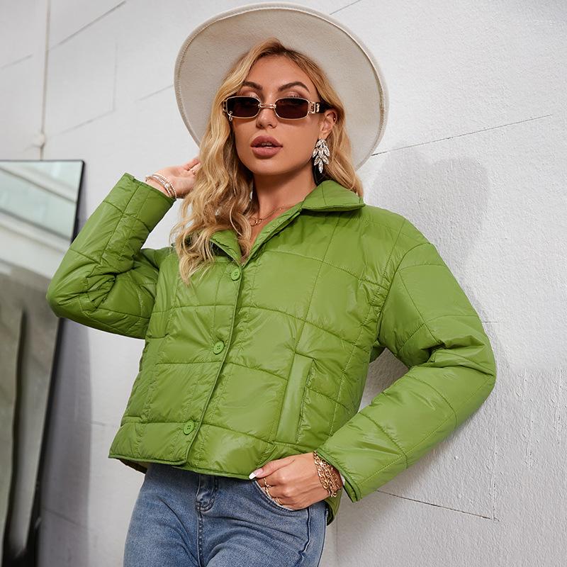 Women' Down Green Lapel Short Winter Casual Warm Fashion Cotton Clothes