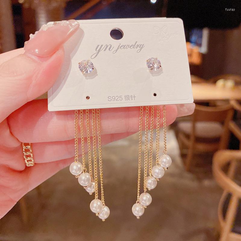 Dangle Earrings Silver Needle Fashion Personality Exaggerated Diamond-studded Multi-wear Pearl Long Tassel Wild High-end Women Jewelry
Dangle Earrings Silver Needle Fashion Personality Exaggerated Diamond-studded Multi-wear Pearl Long Tassel Wild High-end Women Jewelry