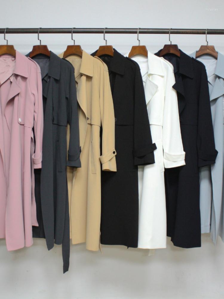 Women's Trench Coats 2022 Autumn And Winter 7 Solid Color Acetate Lapel Belted Mid-length Thin Women Coat, White
Women's Trench Coats 2022 Autumn And Winter 7 Solid Color Acetate Lapel Belted Mid-length Thin Women Coat, White