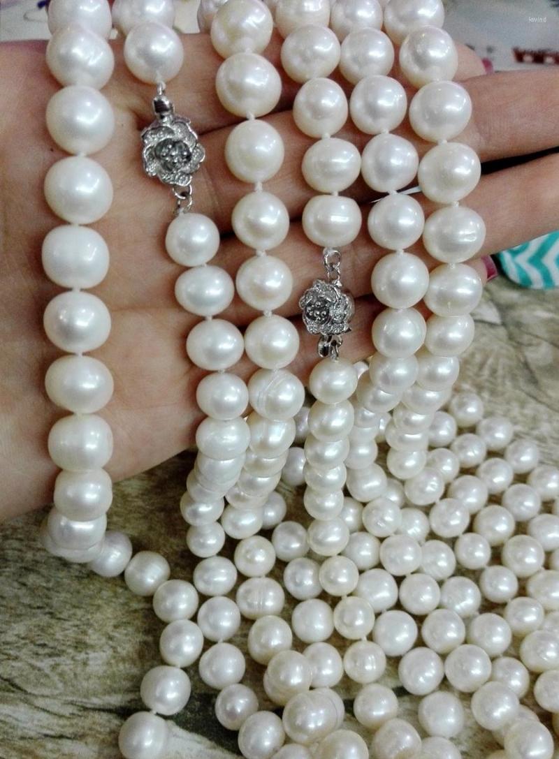 Choker 10pcs / Lot 9-10mm White Near Round Pearl Necklace Flower Clasp 35cm 43cm 14'' 17'' Real Freshwater Women Jewelry
Choker 10pcs / Lot 9-10mm White Near Round Pearl Necklace Flower Clasp 35cm 43cm 14'' 17'' Real Freshwater Women Jewelry