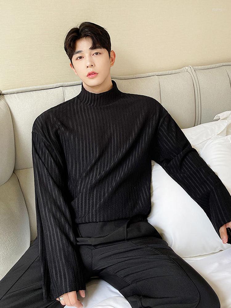 Men's T Shirts Korean Style Versatile Autumn High Collar Darkwear Stripe 2023 Solid Color Long Sleeve Male Tops 2A6202, Black
Men's T Shirts Korean Style Versatile Autumn High Collar Darkwear Stripe 2023 Solid Color Long Sleeve Male Tops 2A6202, Black