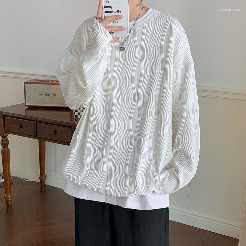 Men's T Shirts Black White Pleated Shirt Men Fashion Casual Ice Silk T-shirt Korean Loose Long-sleeved Mens Tops Plus Size -5XL
Men's T Shirts Black White Pleated Shirt Men Fashion Casual Ice Silk T-shirt Korean Loose Long-sleeved Mens Tops Plus Size -5XL