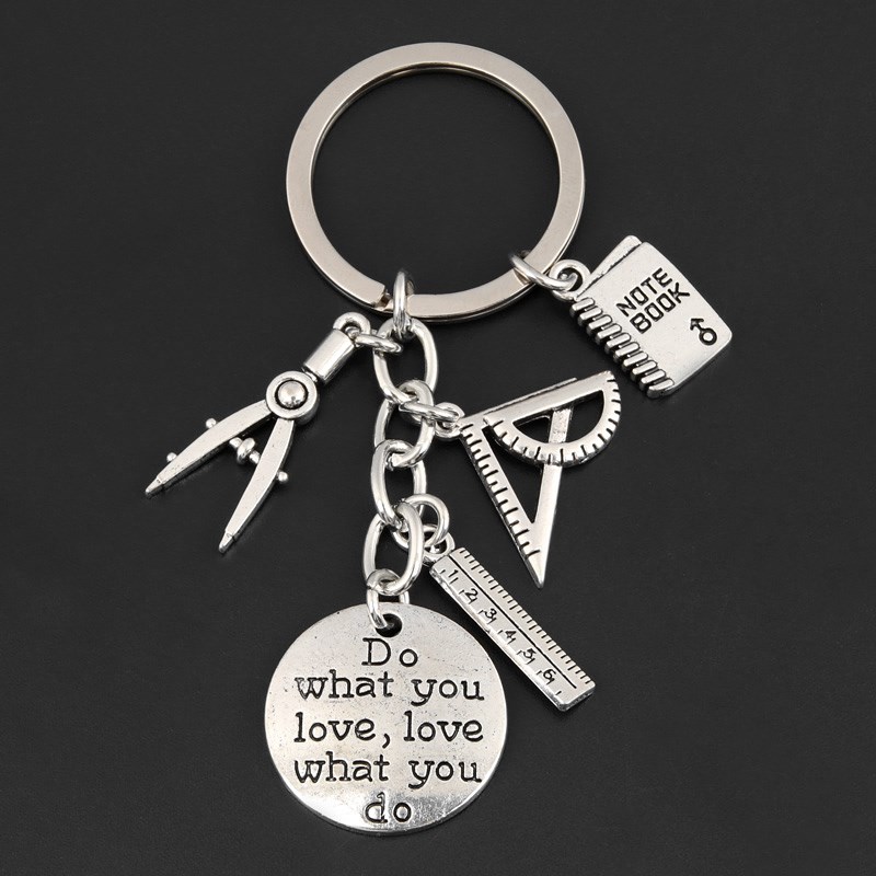 New Teacher Keychain School Things Key Ring Teacher's Day Gifts Note Book Ruler Compasses DIY Jewelry Handmade
New Teacher Keychain School Things Key Ring Teacher's Day Gifts Note Book Ruler Compasses DIY Jewelry Handmade