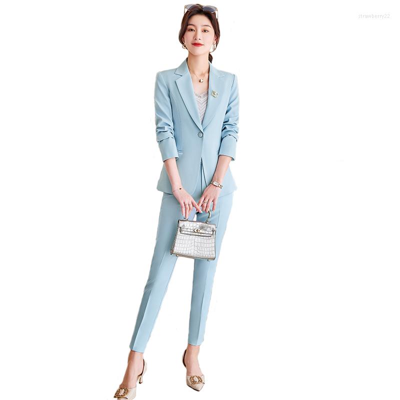 Women' Two Piece Pants High End Blue Suits Women Spring 2022 Fashion Temperament Casusl Slim Blazer And Office Ladies Business Work Wear, Black
Women' Two Piece Pants High End Blue Suits Women Spring 2022 Fashion Temperament Casusl Slim Blazer And Office Ladies Business Work Wear, Black