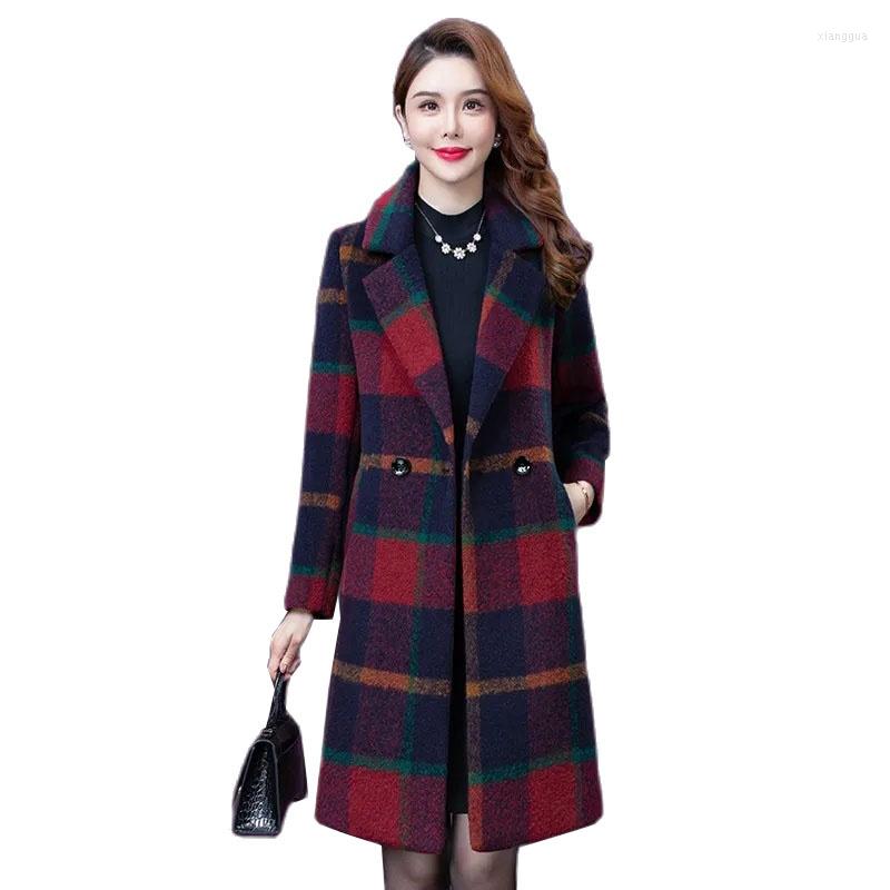 Women's Wool Women Coat 2022 Autumn Winter Lattice Woolen Jacket Korean Middle Aged Femme Mid-length Overcoat Windbreaker Femal, Red grid
Women's Wool Women Coat 2022 Autumn Winter Lattice Woolen Jacket Korean Middle Aged Femme Mid-length Overcoat Windbreaker Femal, Red grid
