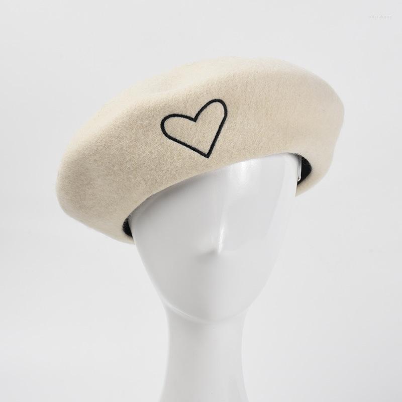 Berets Fashion Love Embroidery Beret Hats For Women Winter Warm Fedoras Caps White Black Wedding Wholesale
Berets Fashion Love Embroidery Beret Hats For Women Winter Warm Fedoras Caps White Black Wedding Wholesale