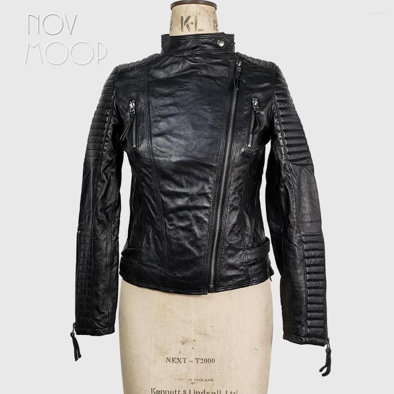 Women's Leather Novmoop Genuine Quality Sheepskin Women Jacket Motocycle Style Chic Last Piece Clearance Liquidation Veste En Cuir C2, Black
Women's Leather Novmoop Genuine Quality Sheepskin Women Jacket Motocycle Style Chic Last Piece Clearance Liquidation Veste En Cuir C2, Black