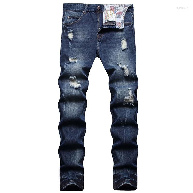 Men's Jeans High Street Blue Ripped Knee Versatile Beggar Pants Trend Men Autumn Winter Slim Trousers Hip Hop Clothing
Men's Jeans High Street Blue Ripped Knee Versatile Beggar Pants Trend Men Autumn Winter Slim Trousers Hip Hop Clothing