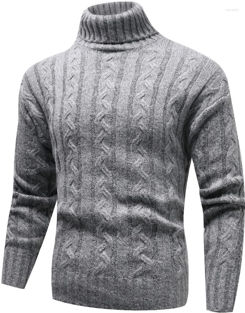 Men's Sweaters 2022 Winter Warm Men's Sweater Trend Pattern Long Sleeve Casual Solid Color Pullover Knit, 202-black