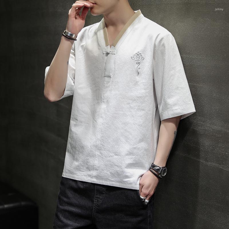 Men's T Shirts Chinese Traditional Dress Summer Retro Tang Suit Plus Size Embroidery T-Shirts Casual Hanfu Loose Short Sleeve Tops Men, Black
Men's T Shirts Chinese Traditional Dress Summer Retro Tang Suit Plus Size Embroidery T-Shirts Casual Hanfu Loose Short Sleeve Tops Men, Black
