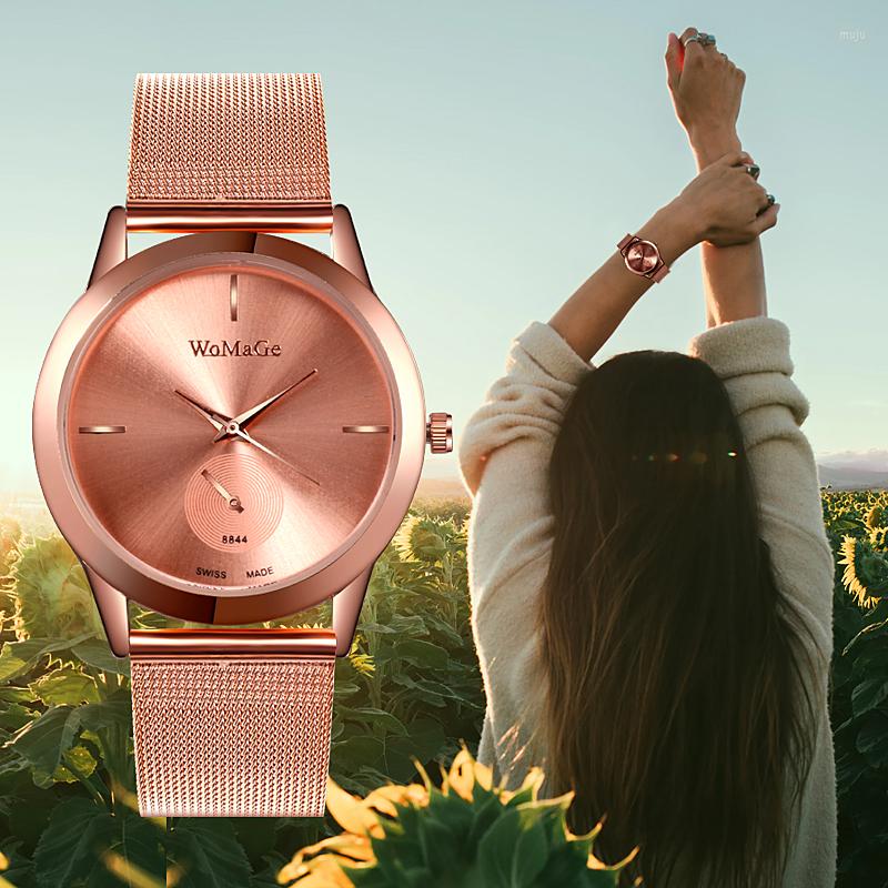 Wristwatches WOMAGE Fashion Women's Watches Luxury Rose Gold Women Simple Ladies Mesh Band Quartz Watch Woman Wristwatch, 088844rose gold
Wristwatches WOMAGE Fashion Women's Watches Luxury Rose Gold Women Simple Ladies Mesh Band Quartz Watch Woman Wristwatch, 088844rose gold