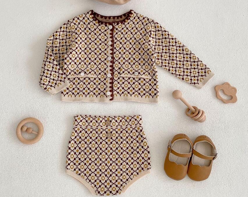 Ins New cute Spring Fall Clothing Sets infant Kids long sleeve Vintage knitted Cardigan baby Climb 100% cotton, Short
Ins New cute Spring Fall Clothing Sets infant Kids long sleeve Vintage knitted Cardigan baby Climb 100% cotton, Short
