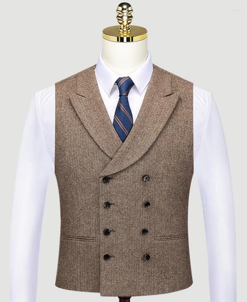 Men' Vests Men' Double Breasted Slim Vest Wedding Wool Herringbone Tweed Groomsman Suit Party Prom, Brown
Men' Vests Men' Double Breasted Slim Vest Wedding Wool Herringbone Tweed Groomsman Suit Party Prom, Brown