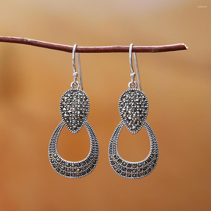 Chains Thai Silver Vintage Geometric Earrings Fashion Retro Women's 
Chains Thai Silver Vintage Geometric Earrings Fashion Retro Women's
