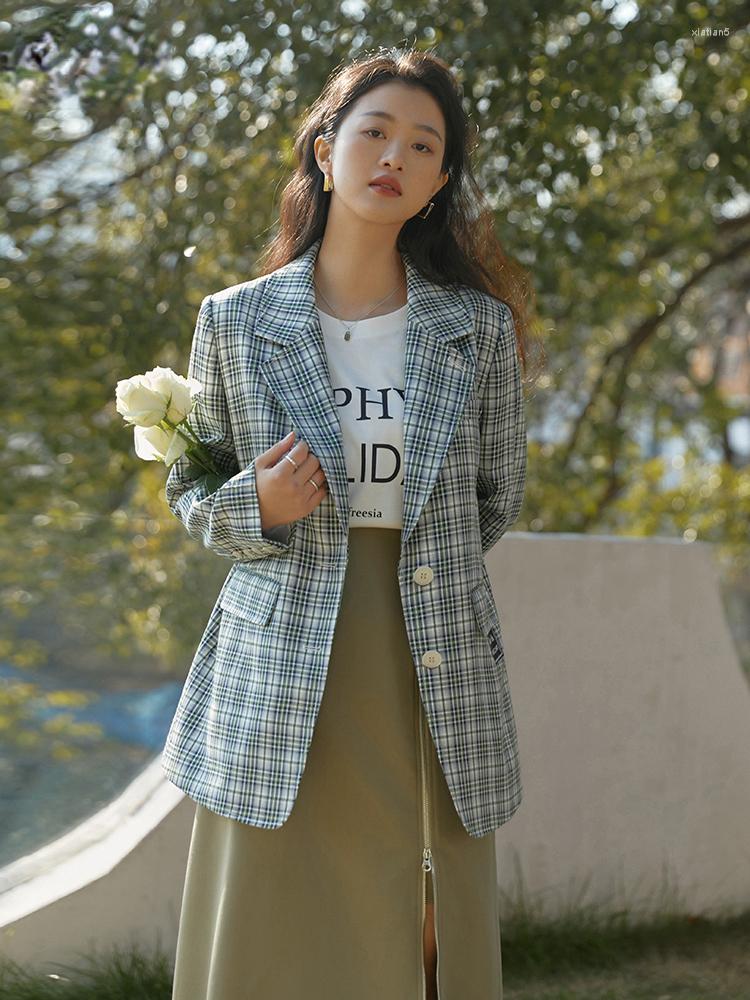 Women's Suits Slightly Fat Lady Suit Collar Full Regular Sleeve Shoulder Pads Single-breasted Office Plaid Loose Casual Blazer
Women's Suits Slightly Fat Lady Suit Collar Full Regular Sleeve Shoulder Pads Single-breasted Office Plaid Loose Casual Blazer