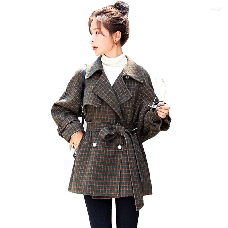 Women' Wool Autumn Winter Woolen Coat Women 2022 Long Sleeve Plaid Blends With Belt Loose Casual Outerwear Ladies Overcoat, Photo color
Women' Wool Autumn Winter Woolen Coat Women 2022 Long Sleeve Plaid Blends With Belt Loose Casual Outerwear Ladies Overcoat, Photo color