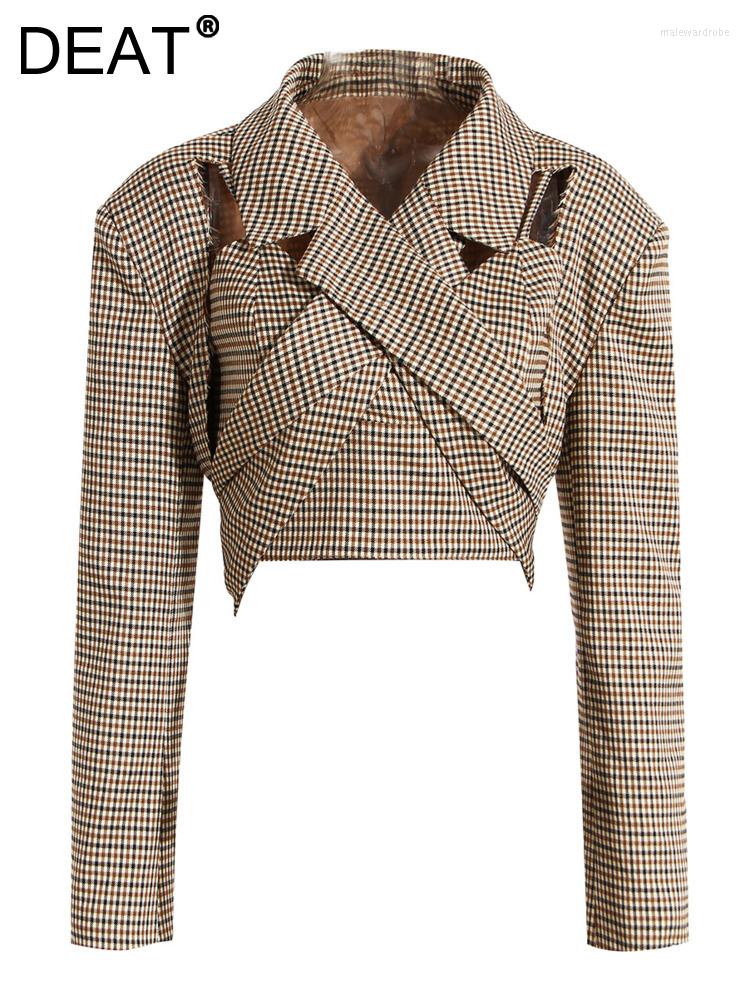 Women' Suits Fashion Women' 2 Pcs Set Notched Collar Cross Bandage Cut Out Short Blazer Camisole Plaid Suit Autumn 2022 17A4268, Black
Women' Suits Fashion Women' 2 Pcs Set Notched Collar Cross Bandage Cut Out Short Blazer Camisole Plaid Suit Autumn 2022 17A4268, Black