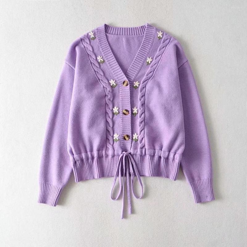 Women' Knits 2022 Design Women Cardigans Coat Sweater V-Neck Button Sweet Cardigan Floral Embroidery Knit Femme Cropped Tops, Green
Women' Knits 2022 Design Women Cardigans Coat Sweater V-Neck Button Sweet Cardigan Floral Embroidery Knit Femme Cropped Tops, Green