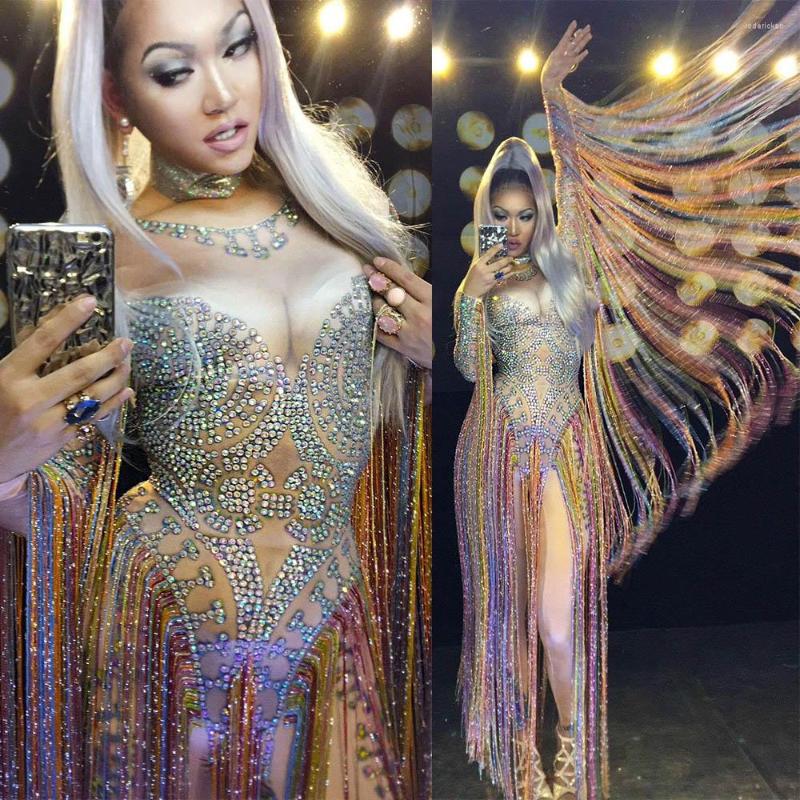 Stage Wear Sparkling Rhinestones Colorful Long Fringes Women Bodysuits Nightclub Bar Sexy Jumpsuits Show Pole Dancing Outfits, Gold
Stage Wear Sparkling Rhinestones Colorful Long Fringes Women Bodysuits Nightclub Bar Sexy Jumpsuits Show Pole Dancing Outfits, Gold