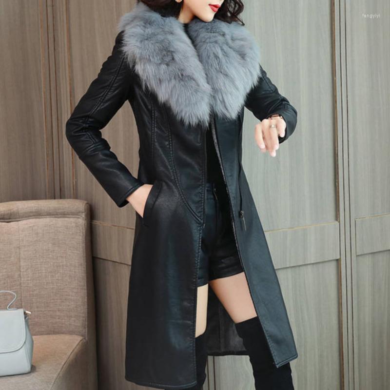 Women's Leather Women's Jacket Winter 2022 Plus Warm Velvet Slim Fur Collar Large Ladies Long Coat Outerwear Belted -4XL, Black
Women's Leather Women's Jacket Winter 2022 Plus Warm Velvet Slim Fur Collar Large Ladies Long Coat Outerwear Belted -4XL, Black
