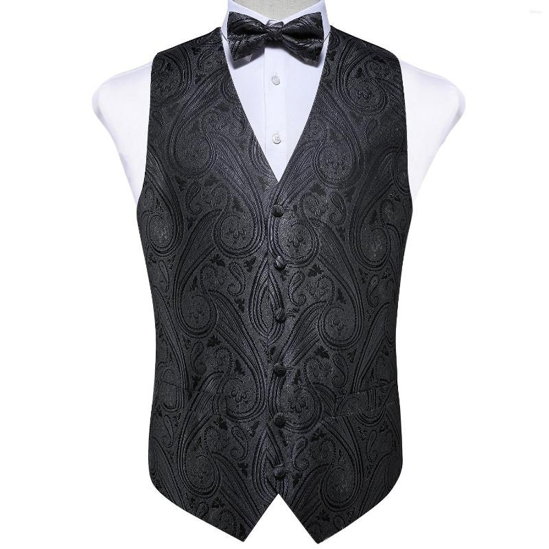 Men' Vests V-neck Men Black Paisley Suit Silk Waistcoat Formal Floral Vest BowTies Cufflinks Pocket Square Set Male Gift J-119 Dobby, J-0119
Men' Vests V-neck Men Black Paisley Suit Silk Waistcoat Formal Floral Vest BowTies Cufflinks Pocket Square Set Male Gift J-119 Dobby, J-0119