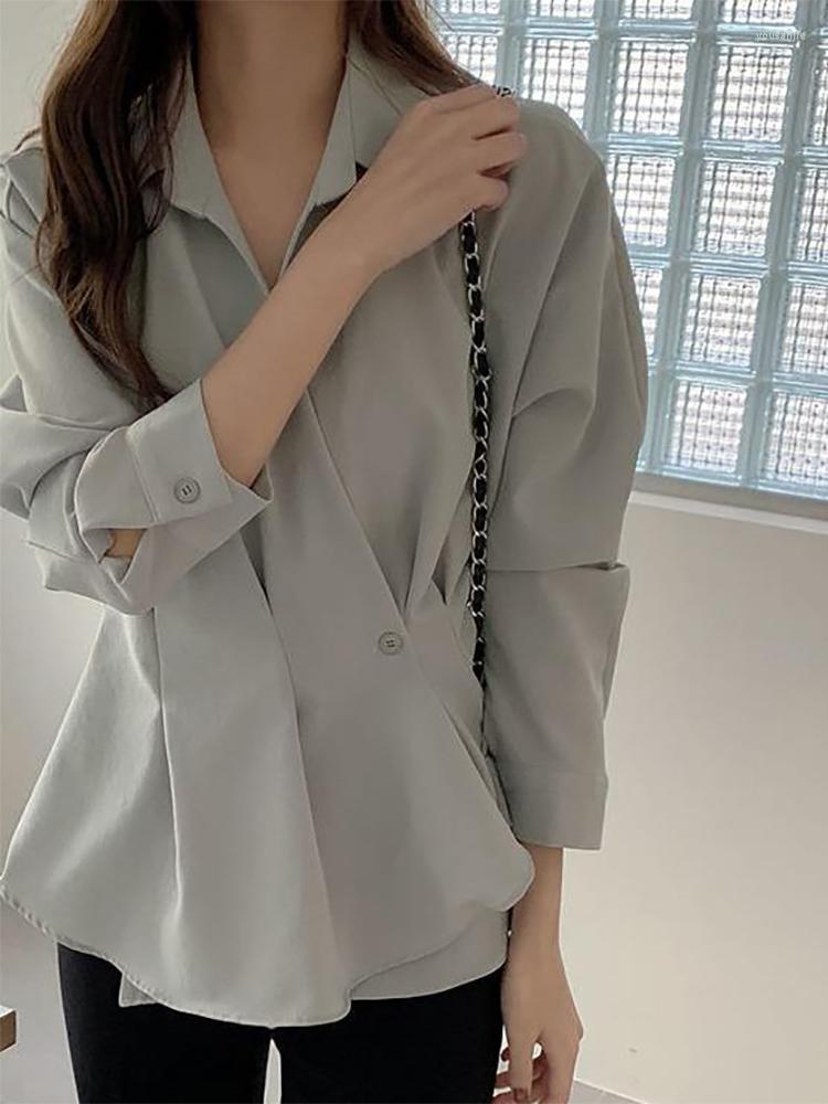 Women' Blouses Lotus Leaf Long-Sleeved Shirt Design Women Spring Autumn Retro Slim Fairy Top Solid Elegant Fashion Woman 2022 Clothes, Gray
Women' Blouses Lotus Leaf Long-Sleeved Shirt Design Women Spring Autumn Retro Slim Fairy Top Solid Elegant Fashion Woman 2022 Clothes, Gray